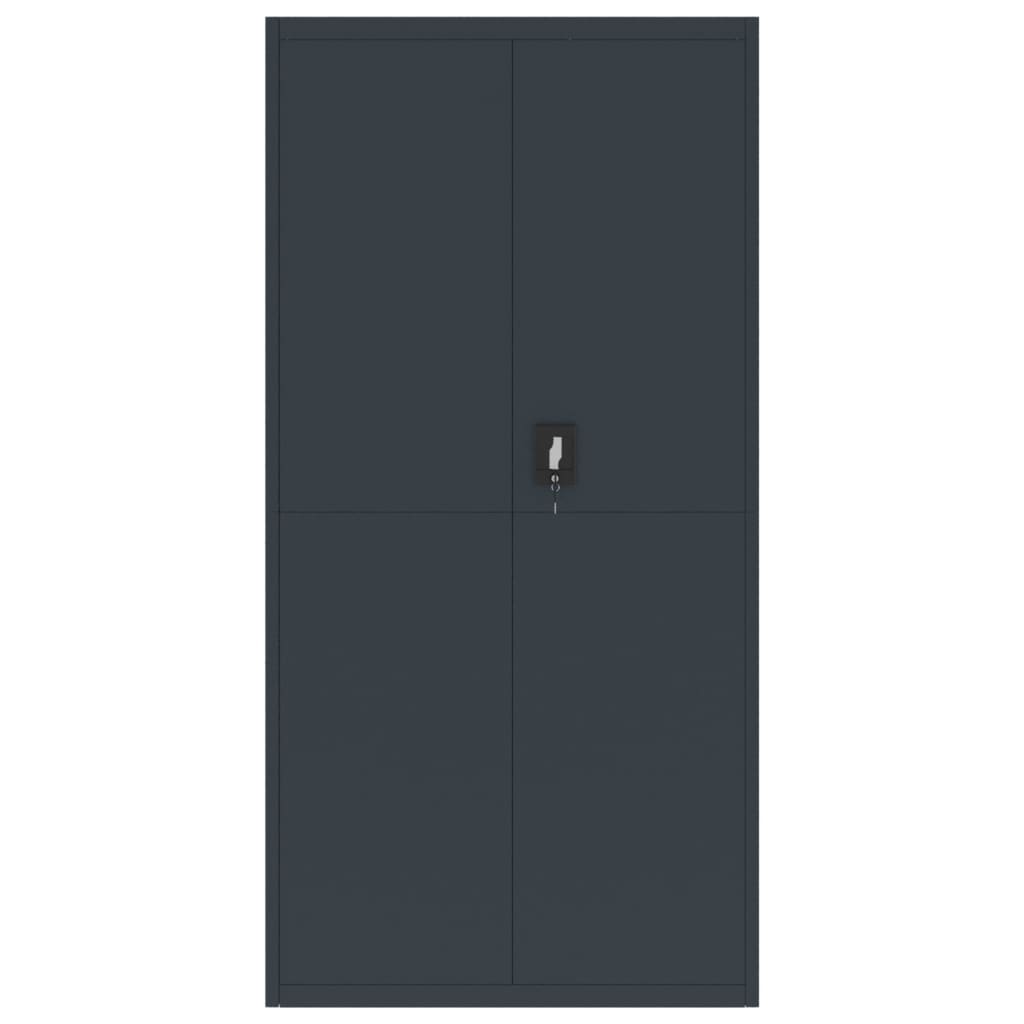 Aktenschrank mit 2 Türen Grau 90 cm Stahl