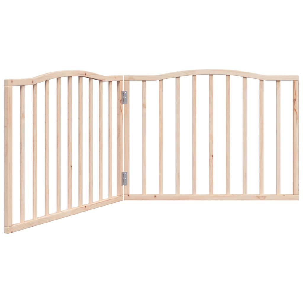 3-tlg. Hundetor Faltbar 150 cm Pappelholz