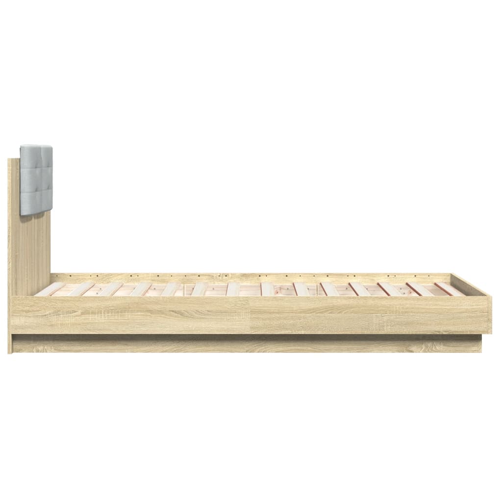 Bettgestell mit Kopfteil Grau Sonoma 180x200 cm Holzwerkstoff