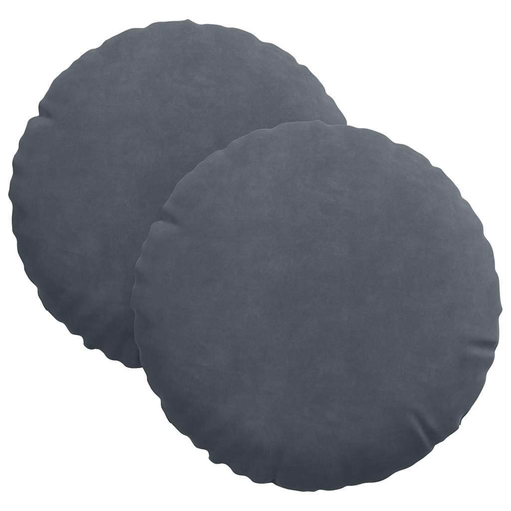Sitzkissen 2 pcs Blau Ø30 x 13 cm Samt
