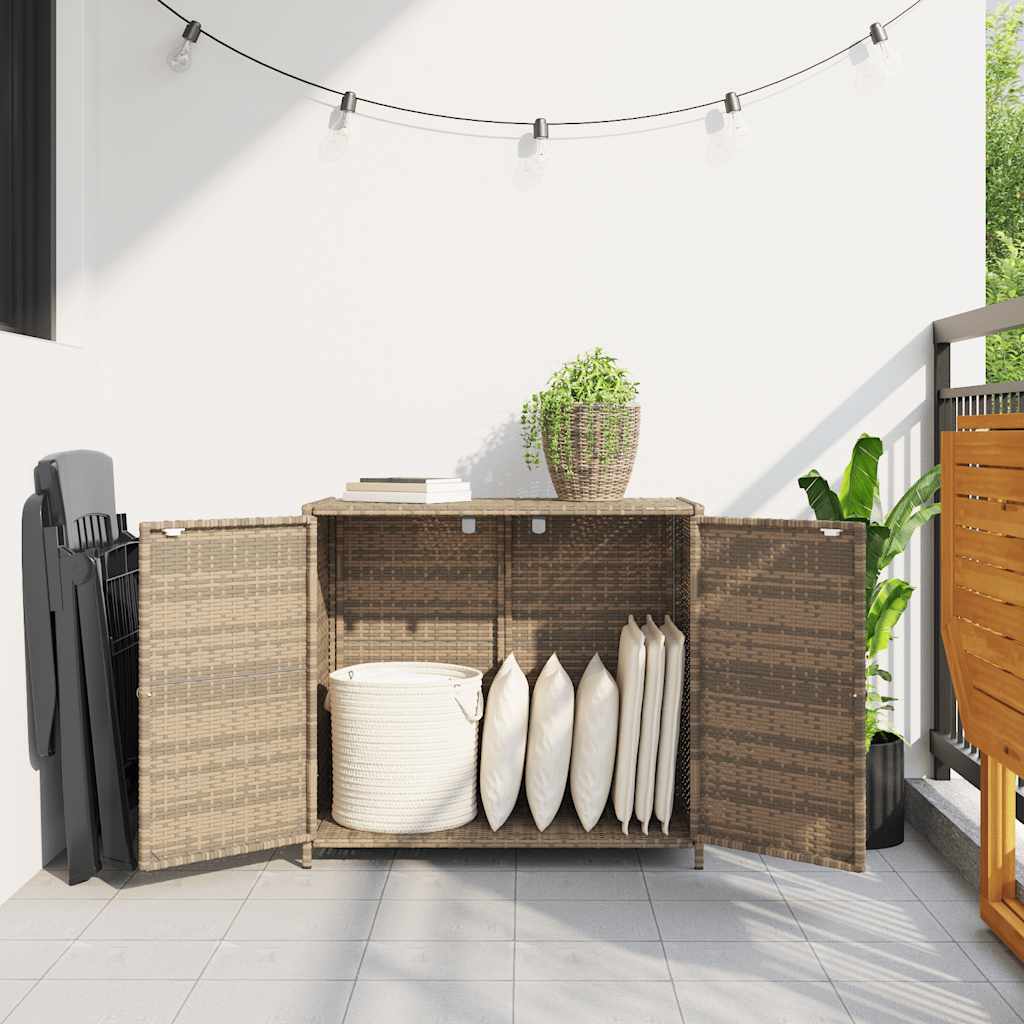 Gartenschrank Schwarz 83x45x76 cm Poly Rattan
