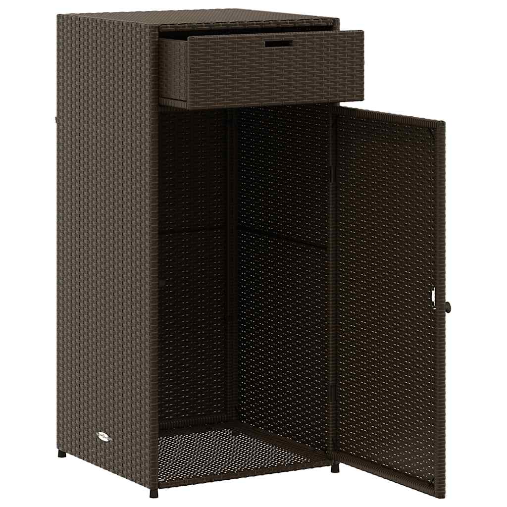 Gartenschrank Schwarz 55x55x111 cm Poly Rattan