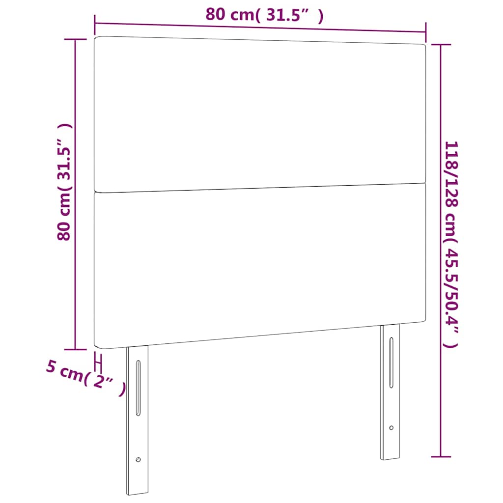 Kopfteil Hellgrau 80x5x118/128 cm Samt