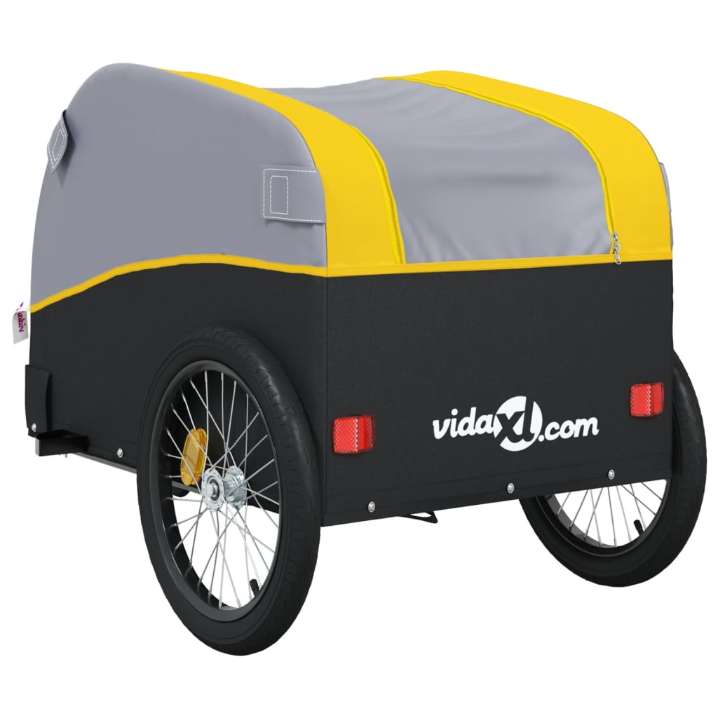 Fahrradanhänger Schwarz und Orange 30 kg Eisen