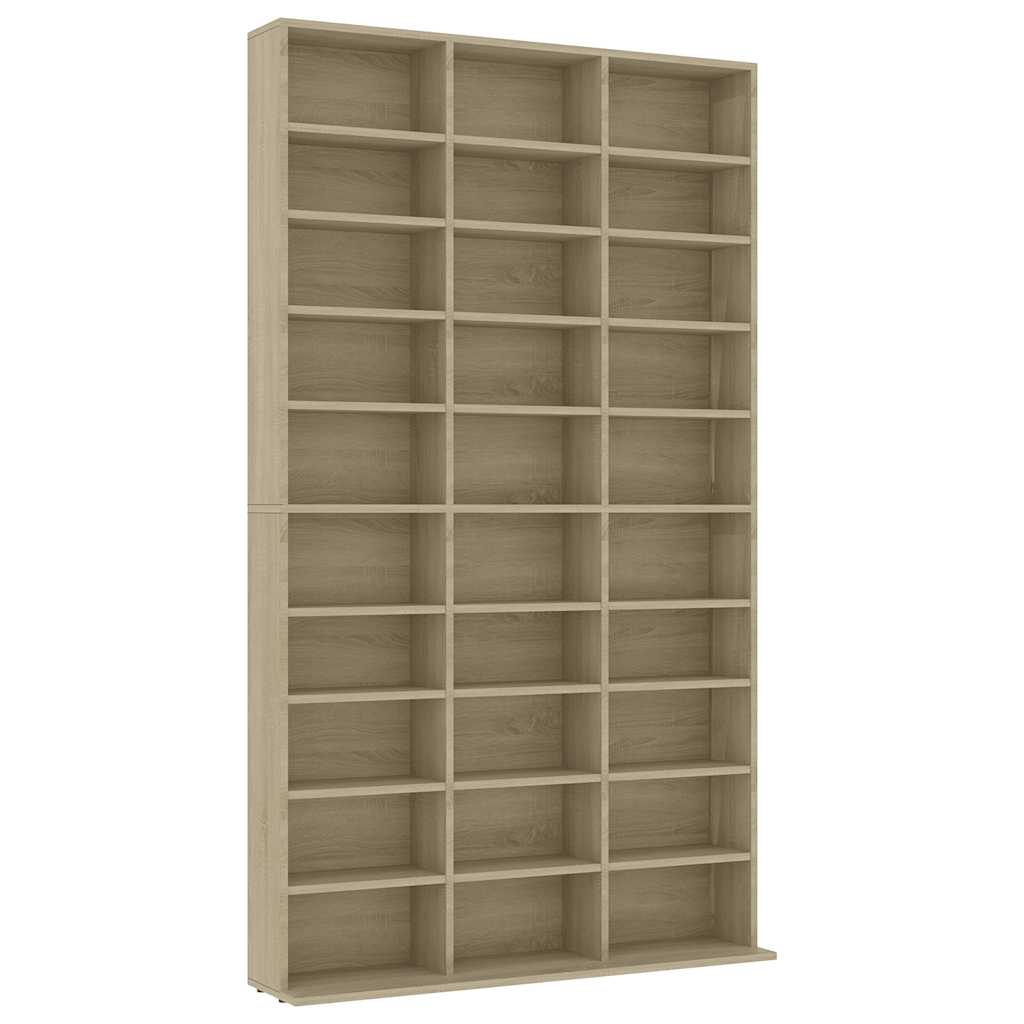 CD Regal Schwarz Eichen-Optik 101 x 23 x 177,5 cm Holzwerkstoff