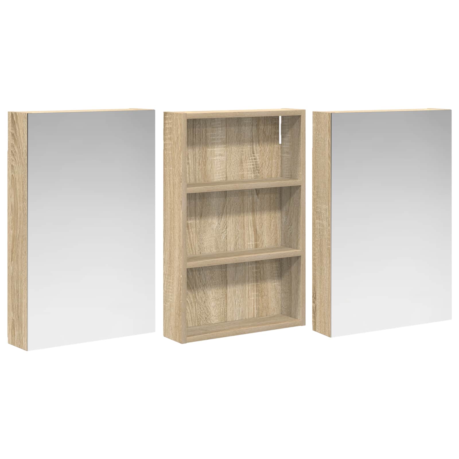Badezimmerschrank-Set 3 pcs 80 x 10,5 x 50 cm Holzwerkstoff