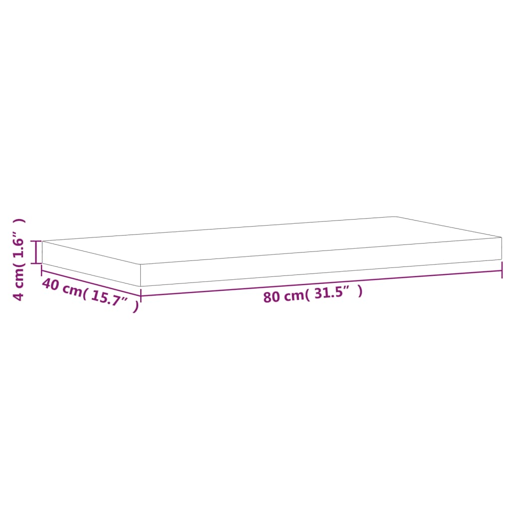 Waschtischplatte 80x40x1,5 cm Massivholz Buche