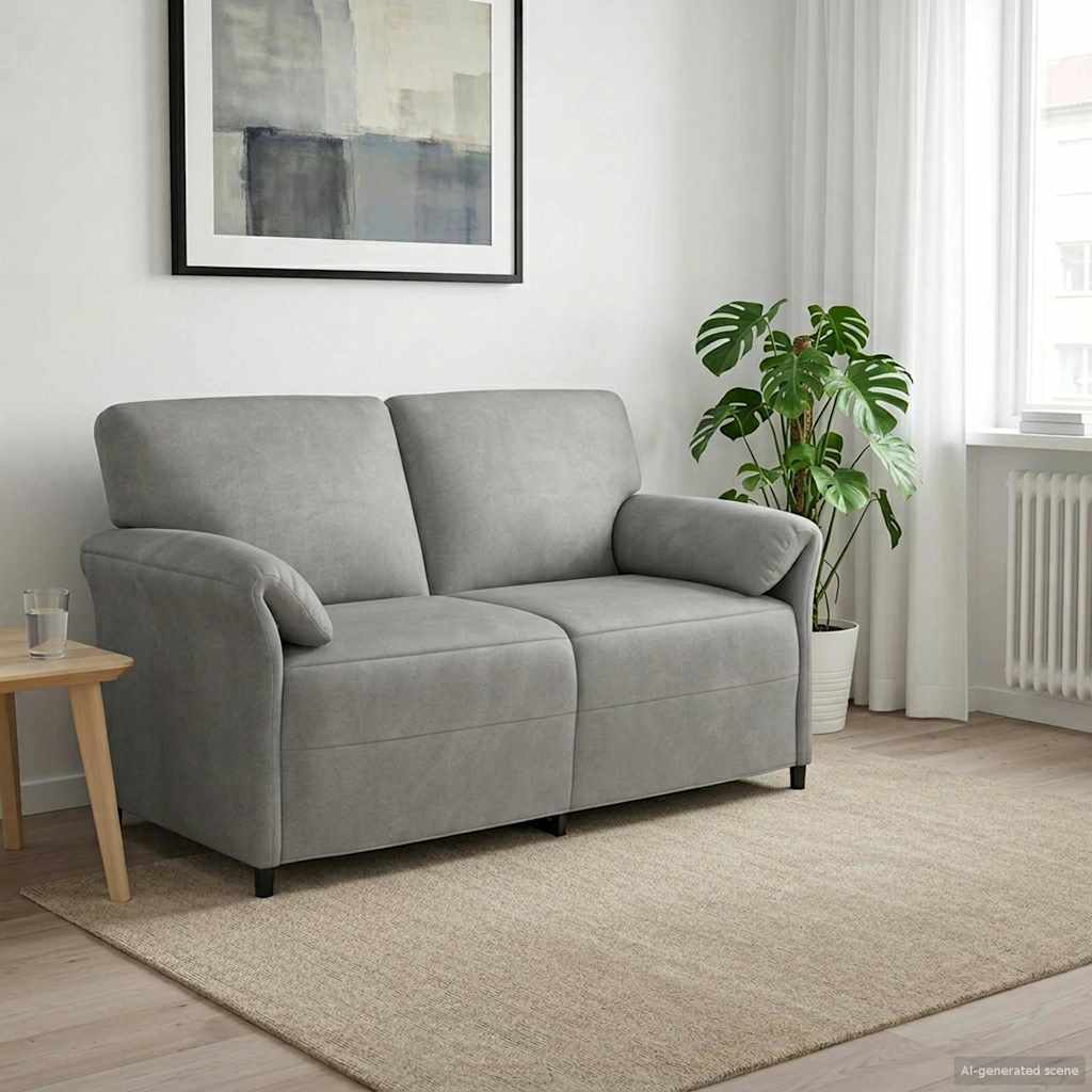 1-Sitzer Sofa Hellgrau 88 x 83 x 95 cm Samt