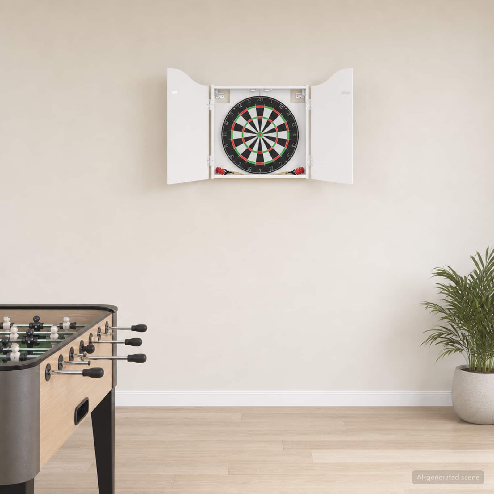 Dartboard Schrank Weiß 56 x 12 x 63 cm Holzwerkstoff