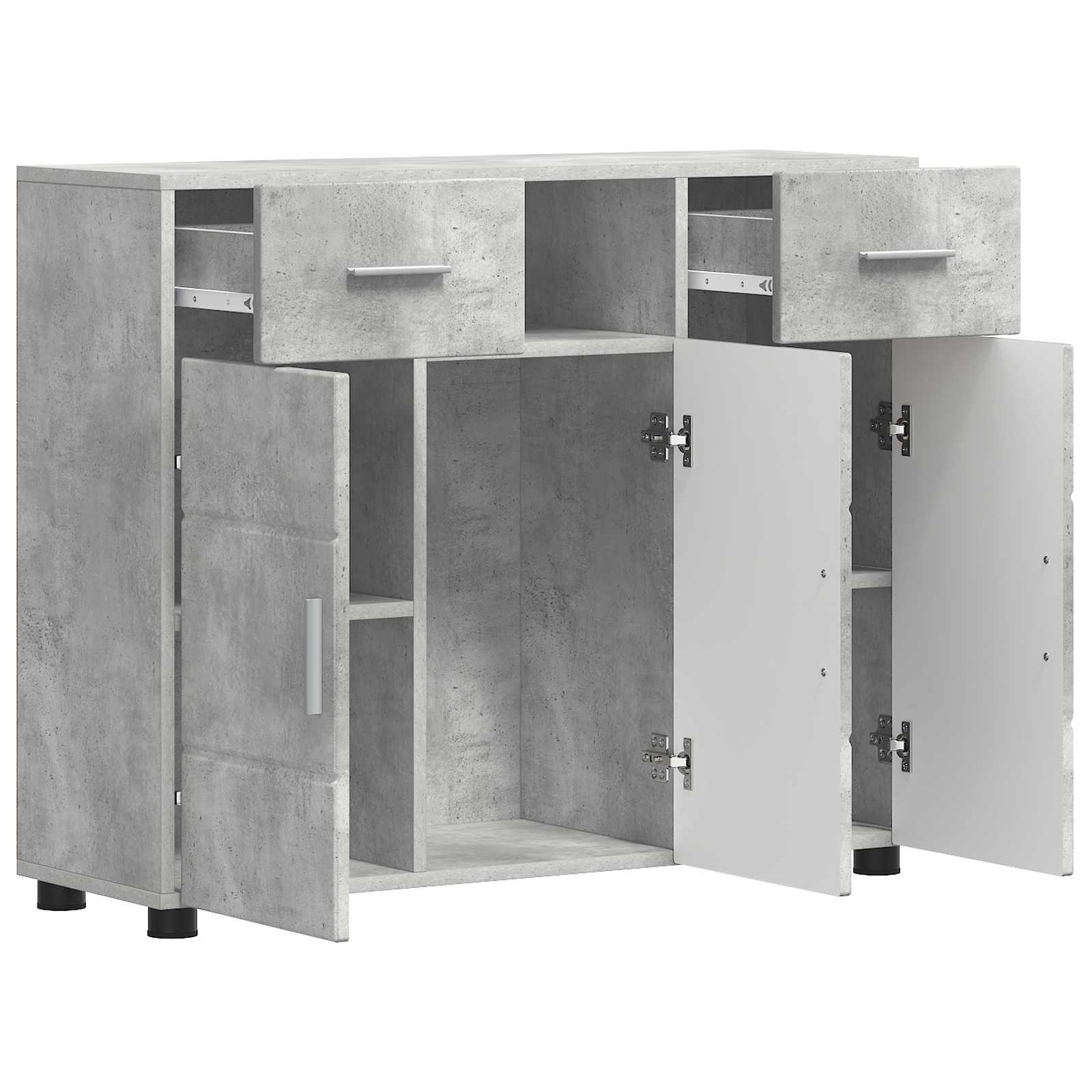 Highboard mit Regal FLORIN Weiß 60 x 35 x 182 cm Holzwerkstoff