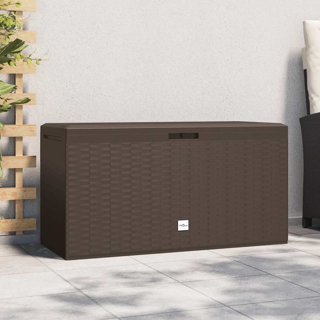 Gartentruhe Braun 119x48x60 cm Polypropylen