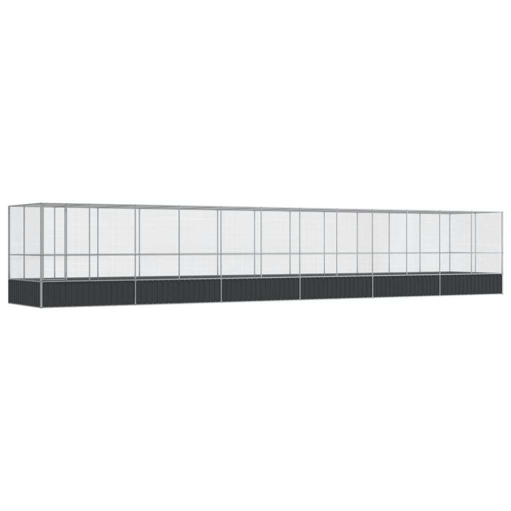 Voliere Silbern 210,5x107x212 cm Stahl