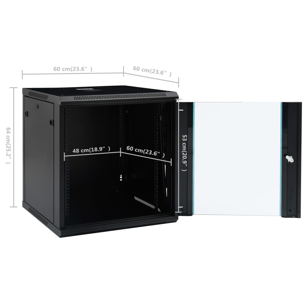 Netzwerkschrank mit Speicher Grau 60 x 45 x 28 cm Stahl
