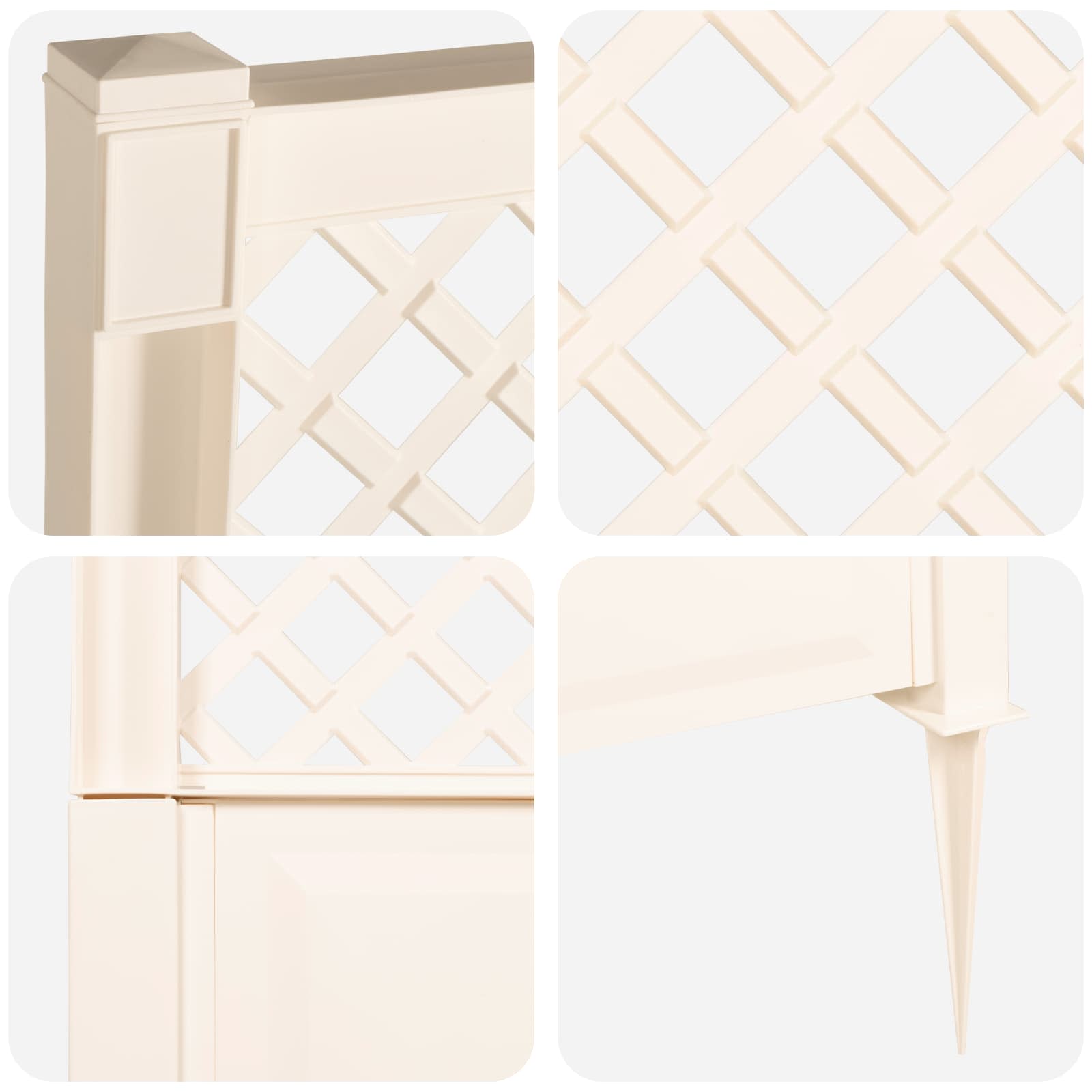 Trellis mit Spike Weiß 99 x 6 x 165 cm PP
