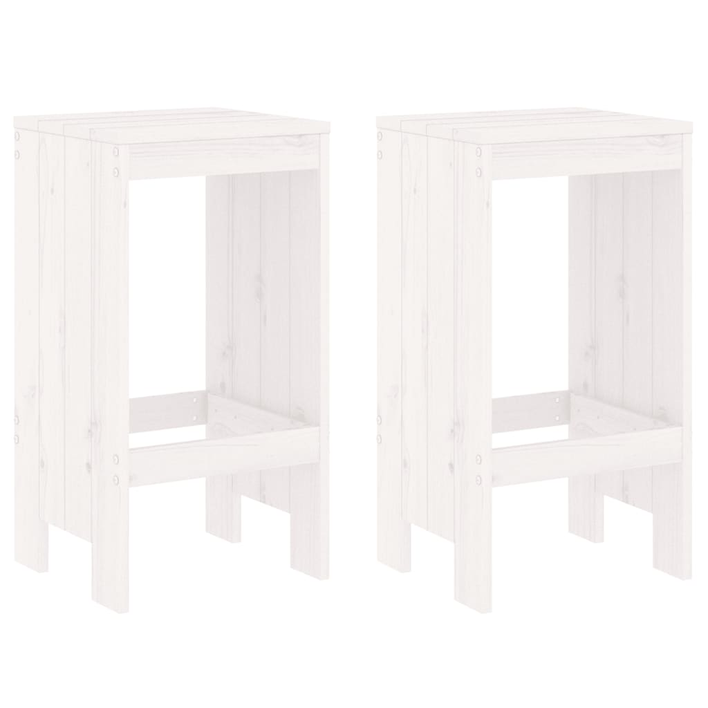 Gartenhocker 2 Stk. Weiß 40x36x45 cm Massivholz Kiefer