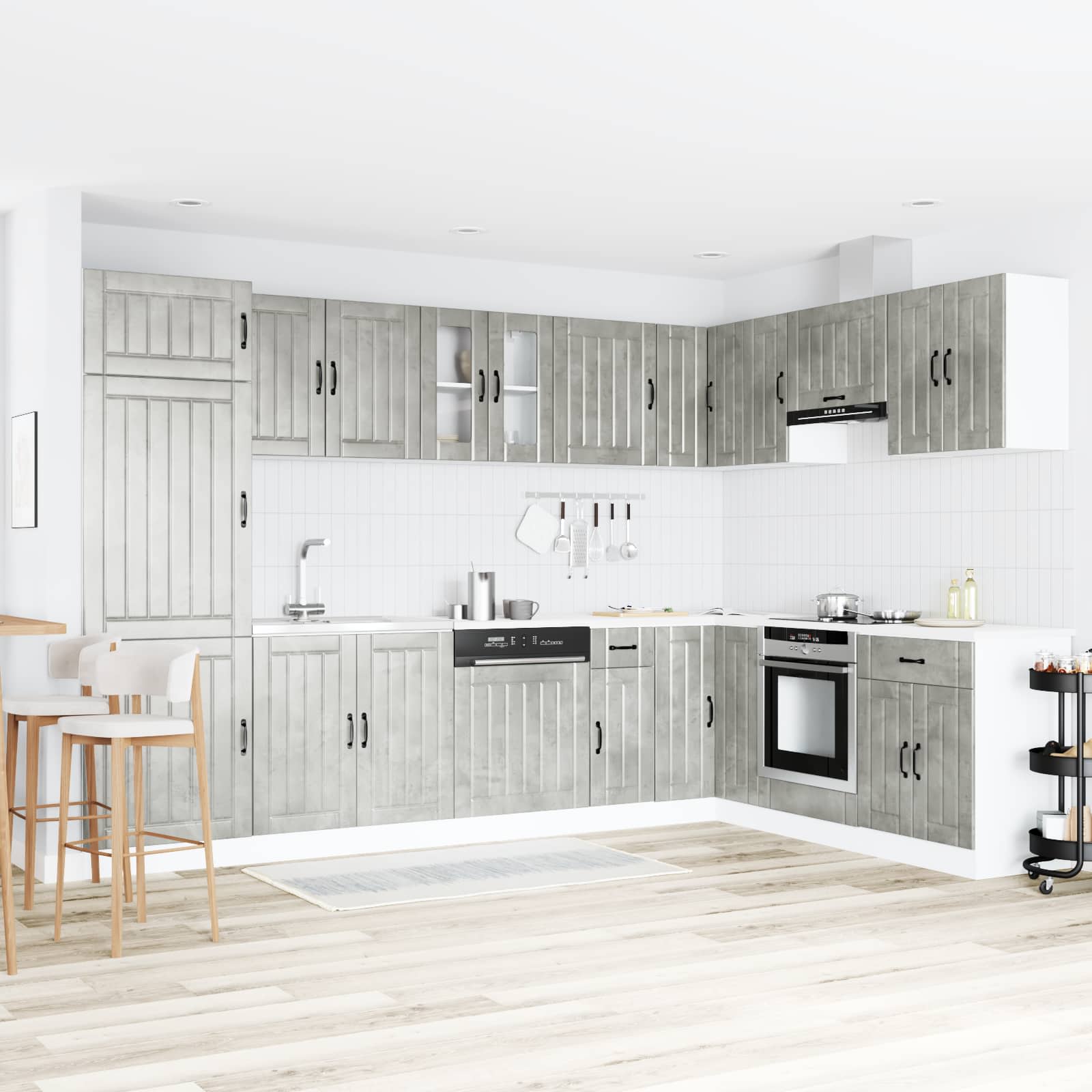 Waschbecken-Unterschrank mit Tür Lucca 2 pcs Weiß Holzwerkstoff