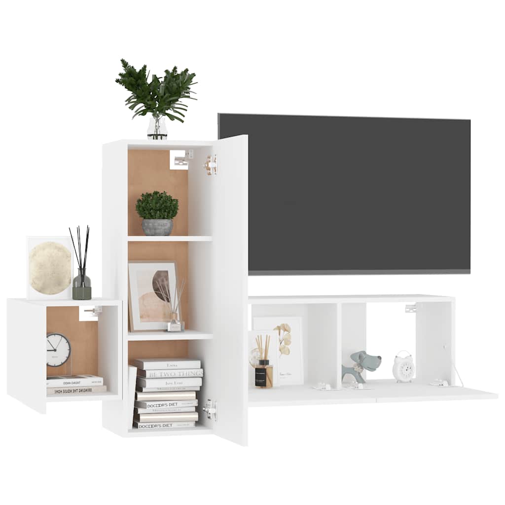 5-tlg. TV-Schrank-Set Weiß Holzwerkstoff
