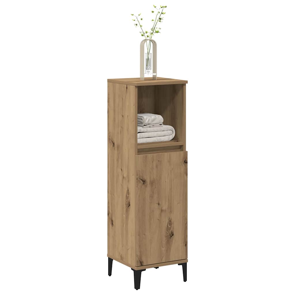 Badschrank Weiß 30x30x100 cm Holzwerkstoff