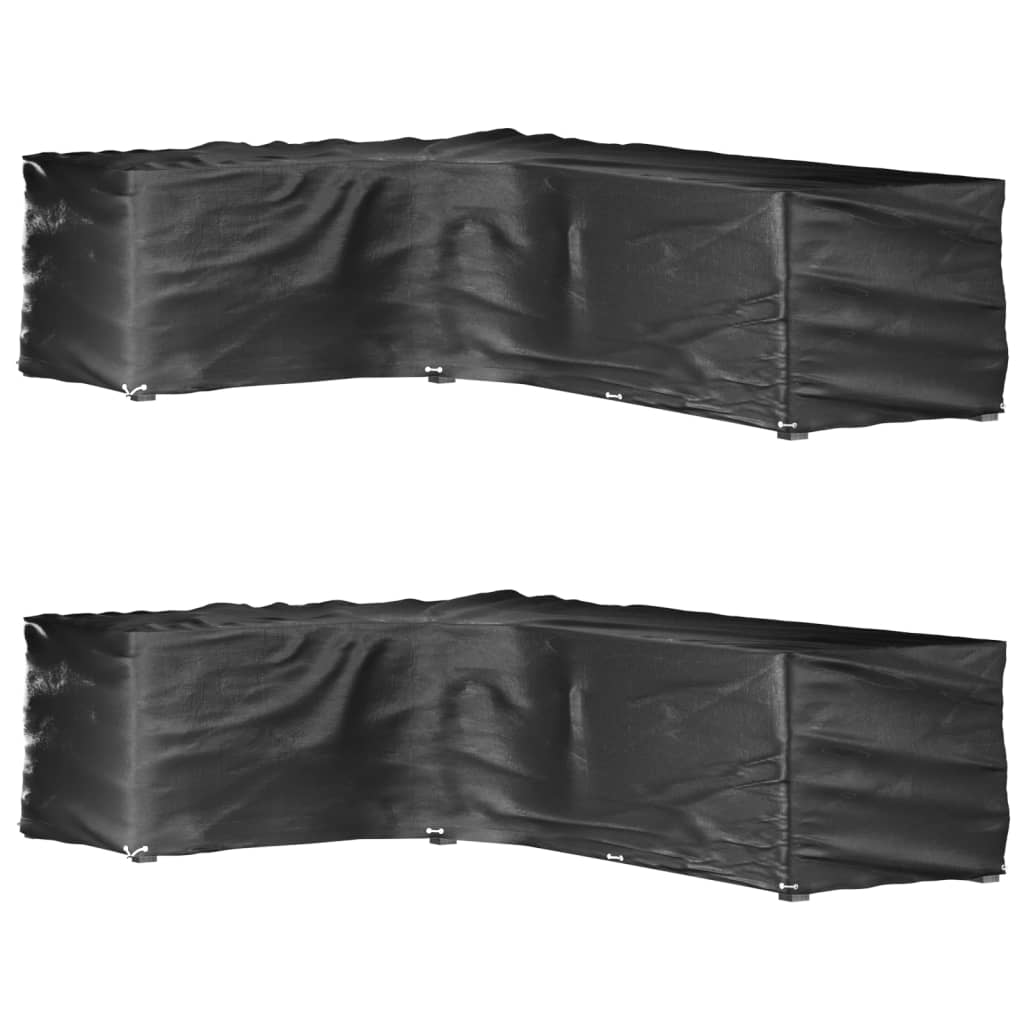 Gartenmöbel-Abdeckungen 2 Stk. L-Form 12 Ösen 250x250x90 cm