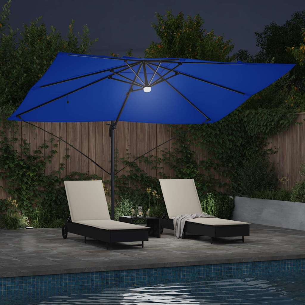 Sonnenschirm Sand 351 x 250 x 253 cm Polyester und Aluminium