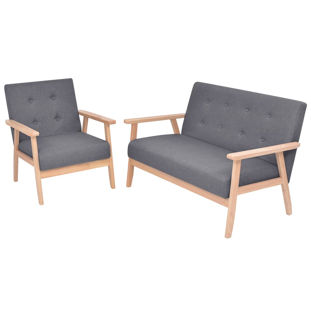 2-Sitzer-Sofa Stoff Hellgrau