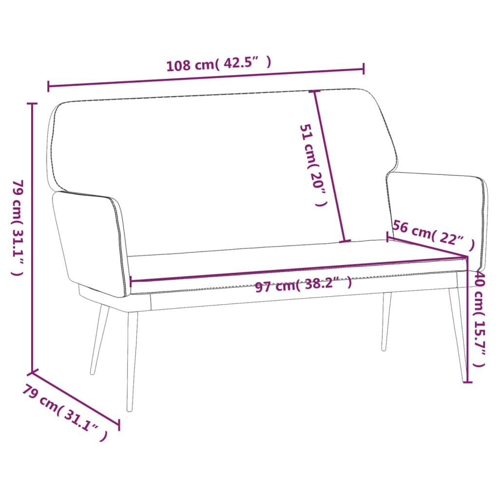 Sitzbank Dunkelgrün 108x79x79 cm Samt