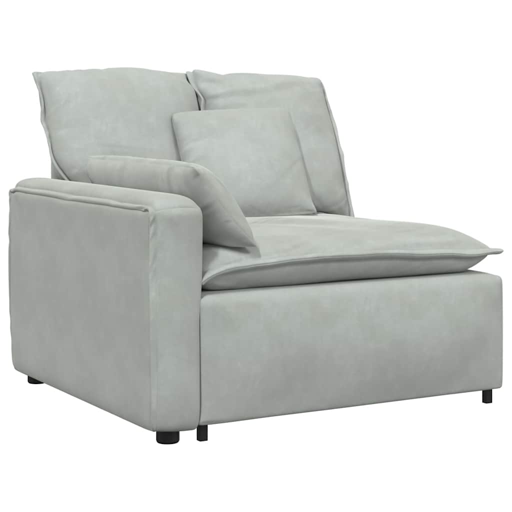 Modulares Sofa mit Fußhocker und Kissen Blau