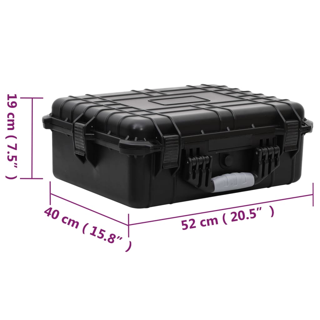 Koffer für Flugreise Tragbar Schwarz 46,5x21,5x17,5 cm PP