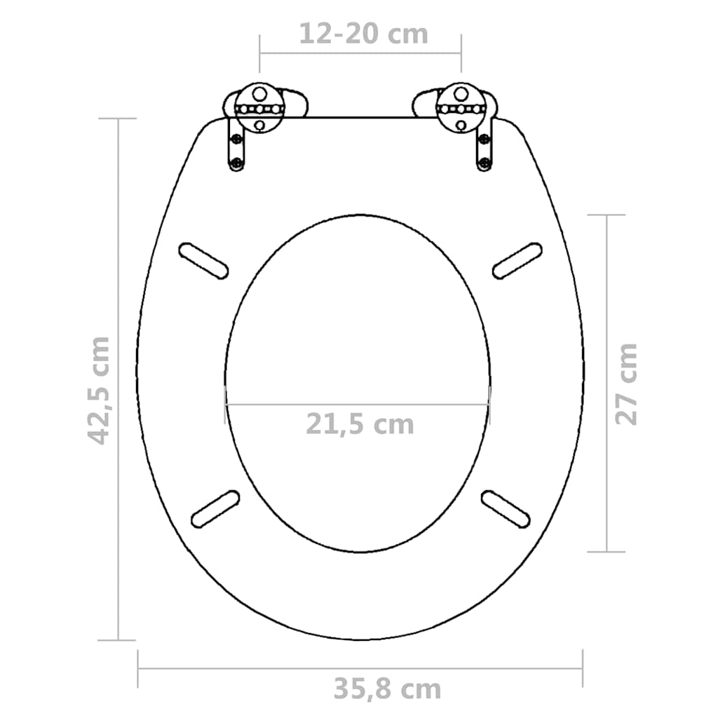Toilettensitz MDF Deckel Schlichtes Design Weiß