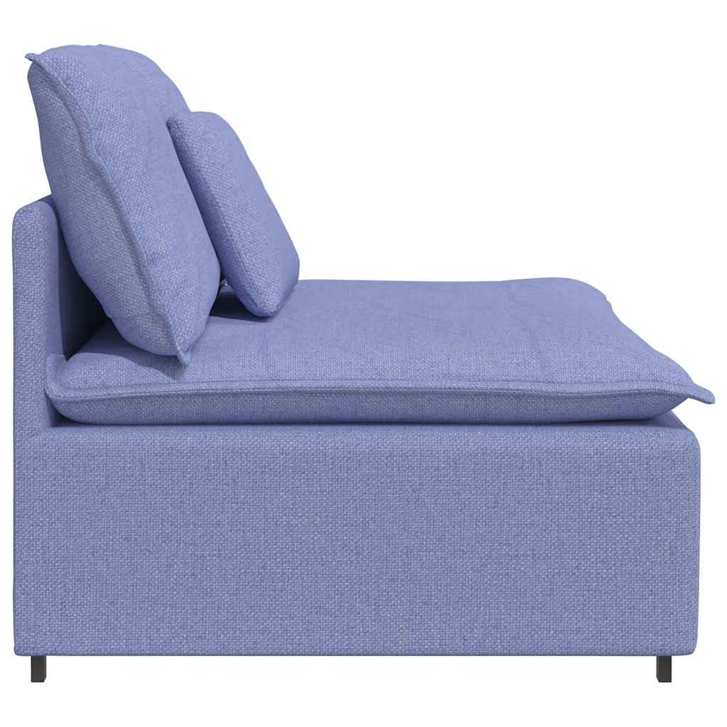 Modulares Sofa Endmodul mit Armlehne Kissen Hellgrau 100 cm
