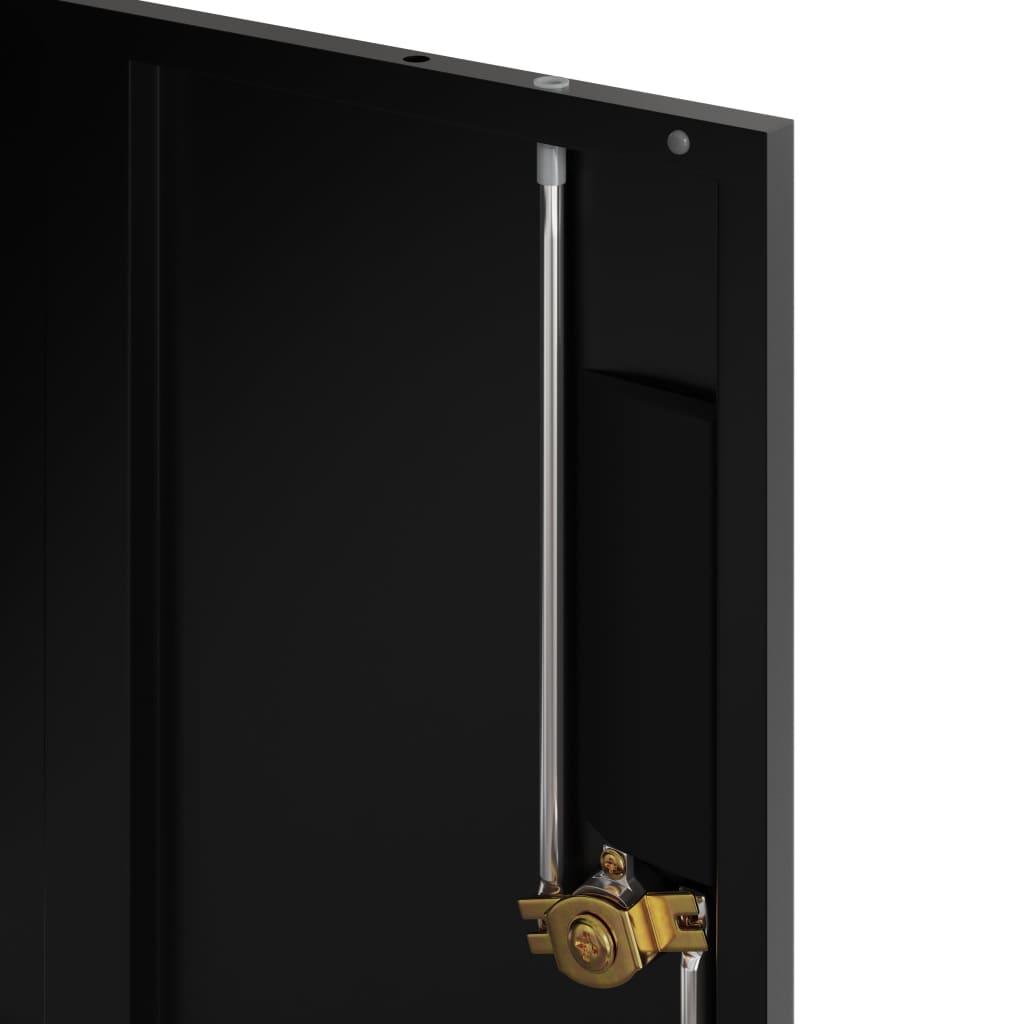 Aktenschrank mit 2 Türen Grau 90 cm Stahl