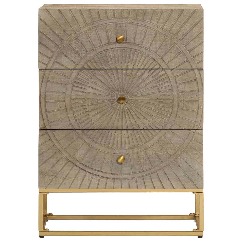 Nachttisch 40x30x50 cm Massivholz Mango und Eisen