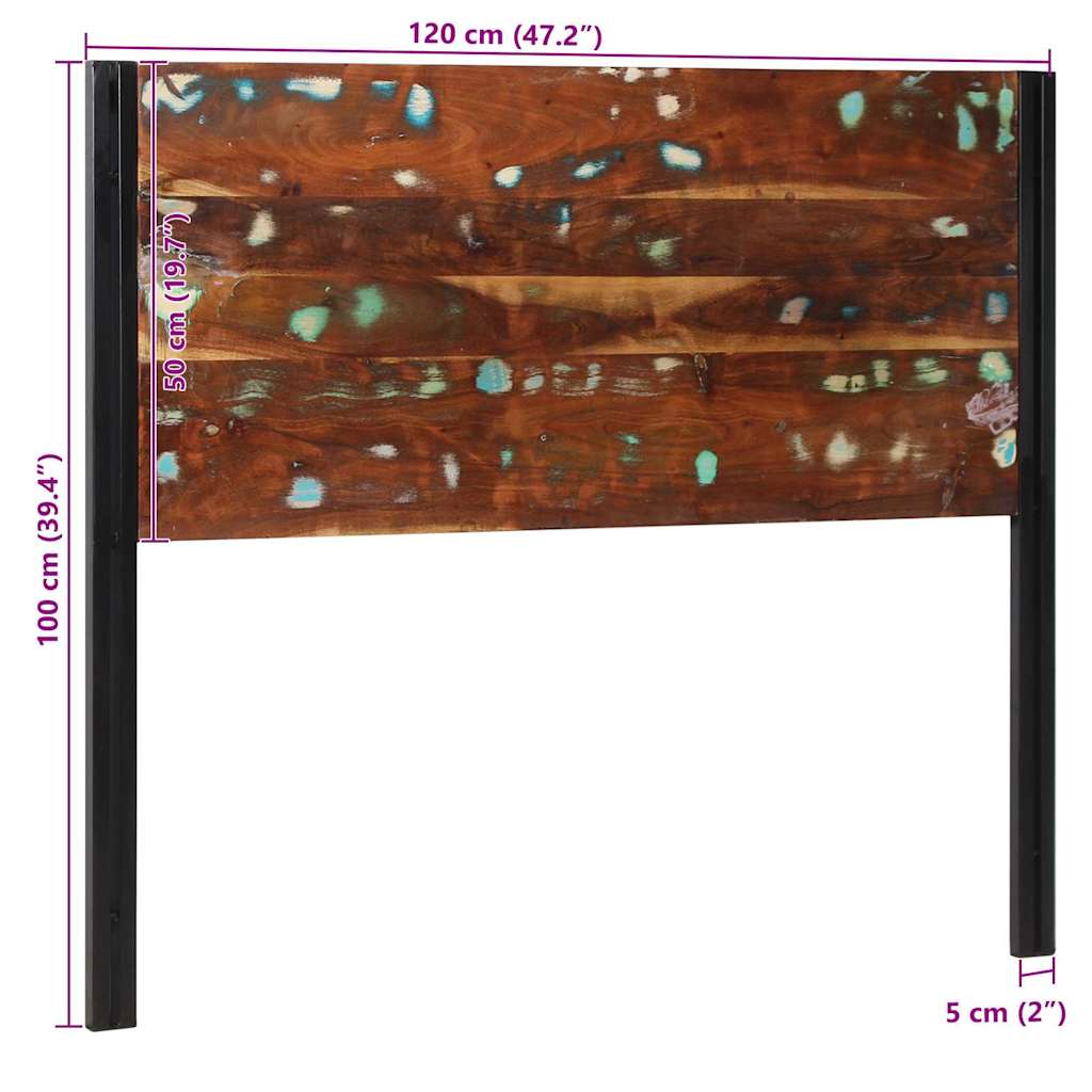 Kopfteil 100 cm Massivholz Mango und Eisen