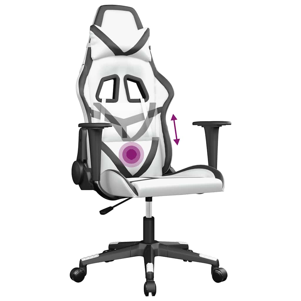 Gaming-Stuhl mit Massagefunktion Schwarz und Grün Kunstleder