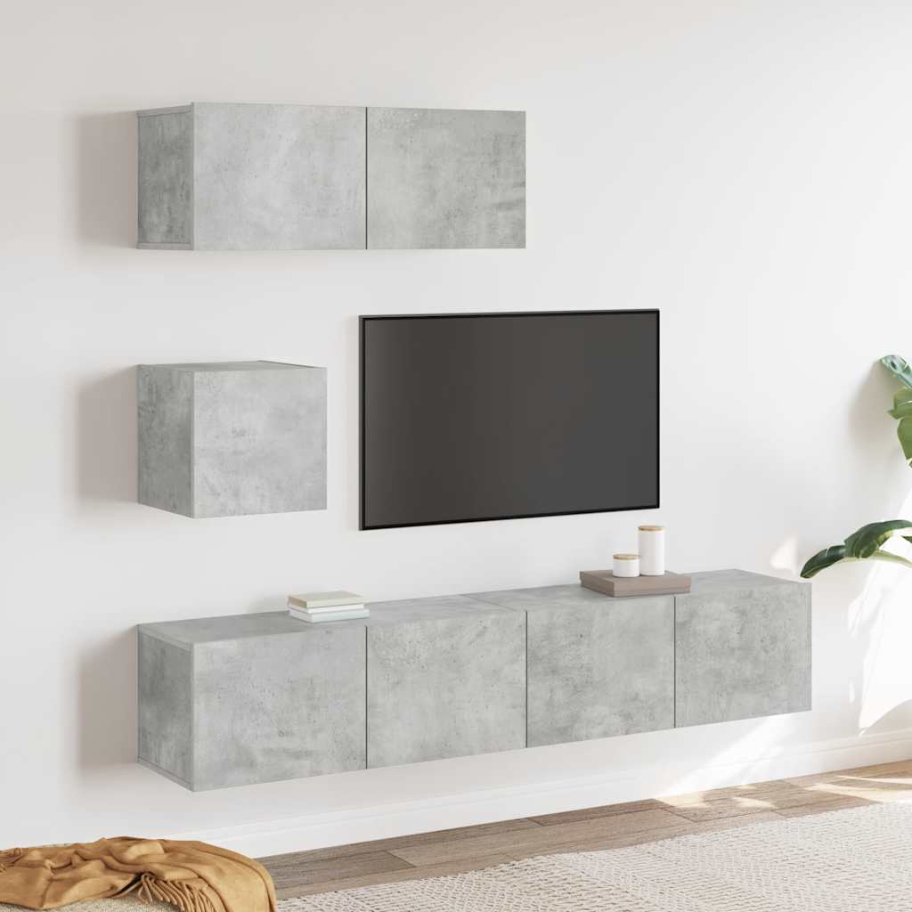 4-tlg. TV-Schrank-Set Sonoma-Eiche Holzwerkstoff