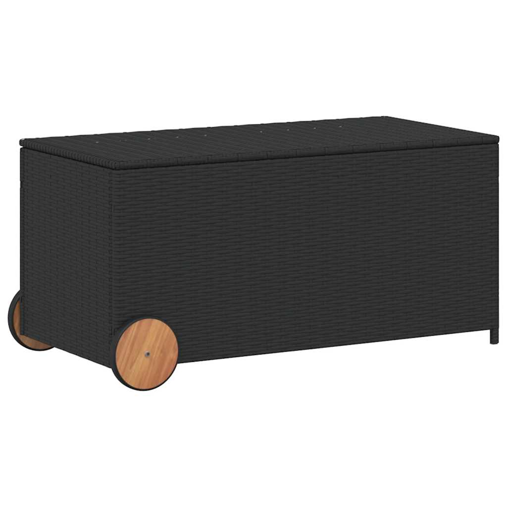 Gartentruhe Schwarz 283L Poly Rattan