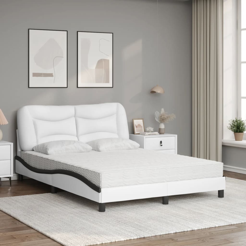 Bett mit Matratze "Hvar" Schwarz 80x200 cm Kunstleder