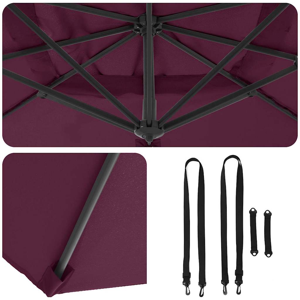 Roma Parasol Beige 286 x 284 x 265 cm Aluminium und Polyester