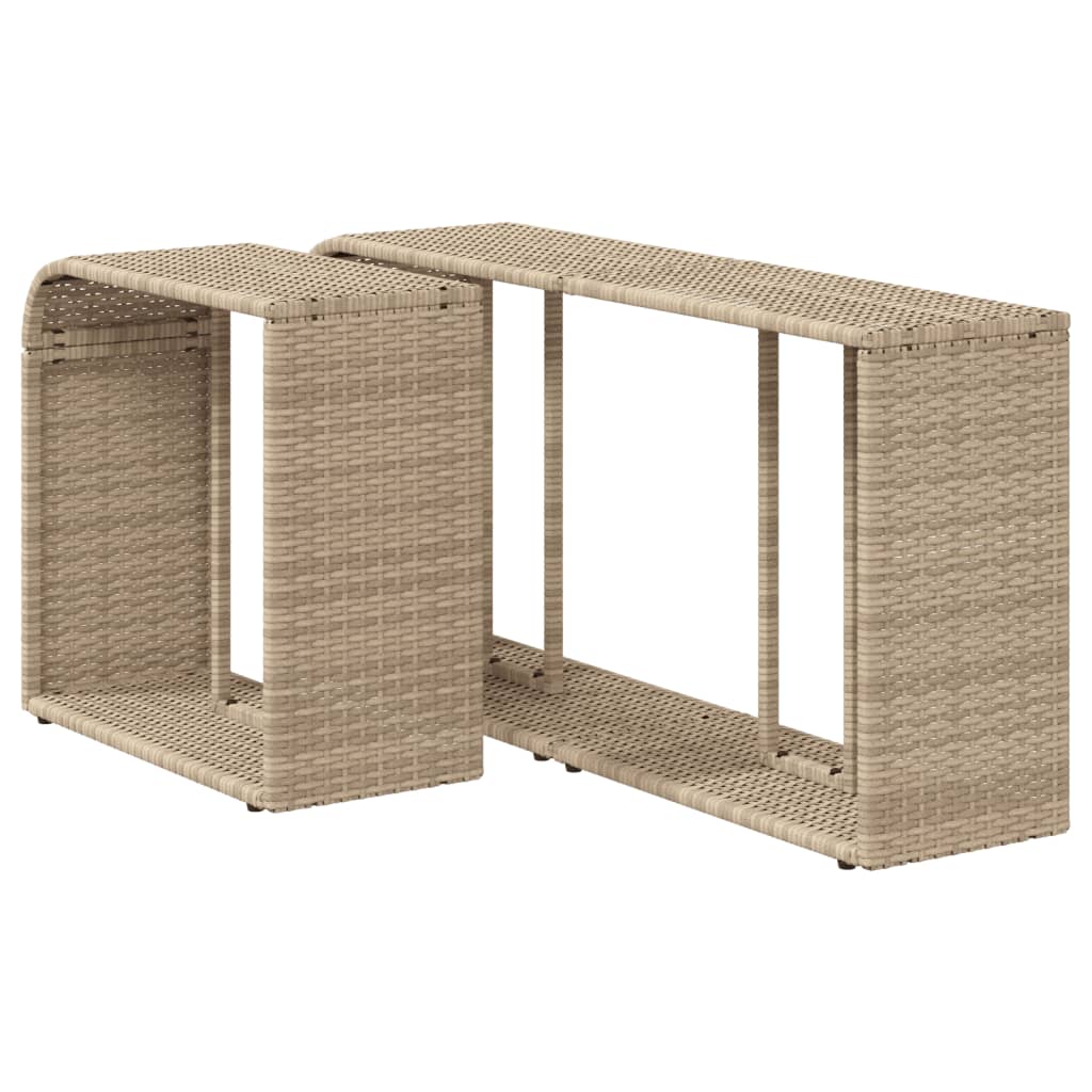 Lagerregale 2 Stk. Schwarz Poly Rattan