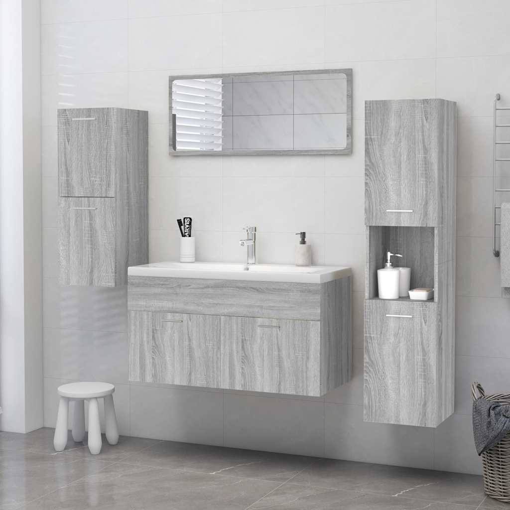 Badezimmerschrank Weiß 30x30x130 cm Holzwerkstoff