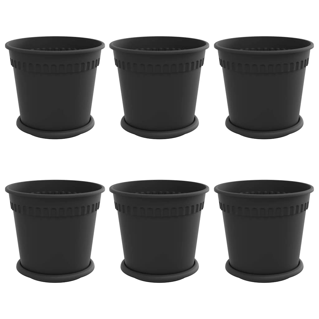 Blumentöpfe 6 pcs Ziegelrot Ø 12,5 x 10 cm Kunststoff