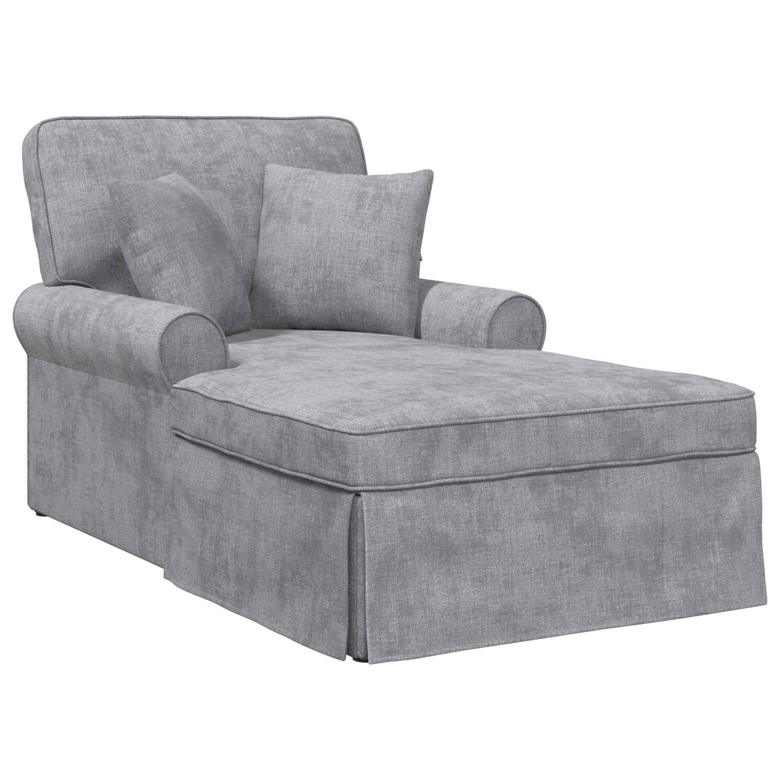 Chaise Lounge mit Rock mit Kissen Creme 157 x 91 x 91 cm ARES