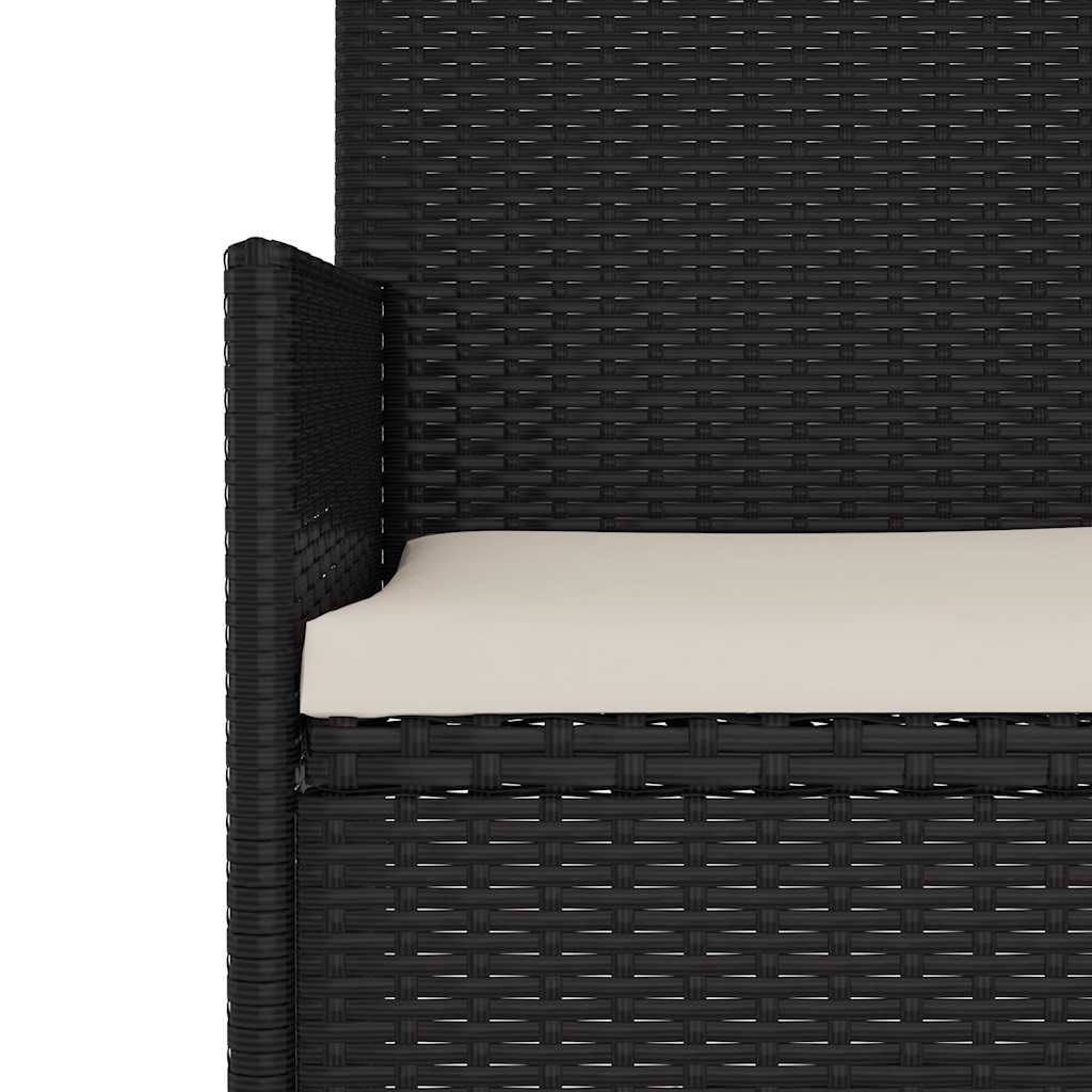 Gartenbank 2-Sitzer mit Kissen Braun Poly Rattan