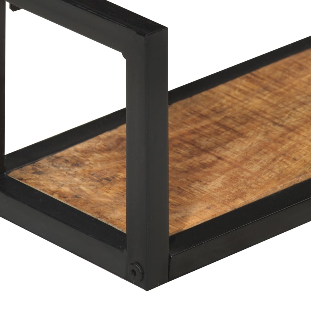 Wandregale 2 Stk. 120 cm Raues Mangoholz