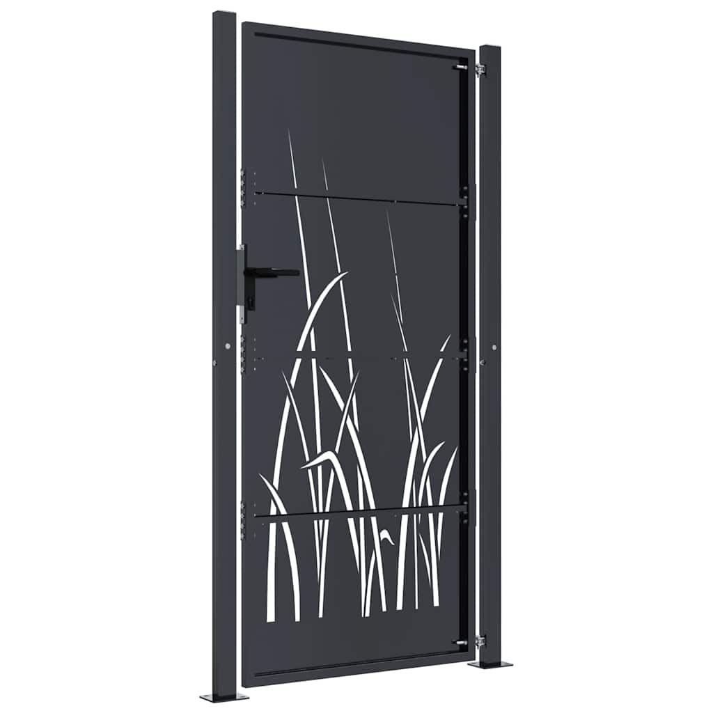 Gartentor Anthrazit 100x75 cm Stahl Gras-Design