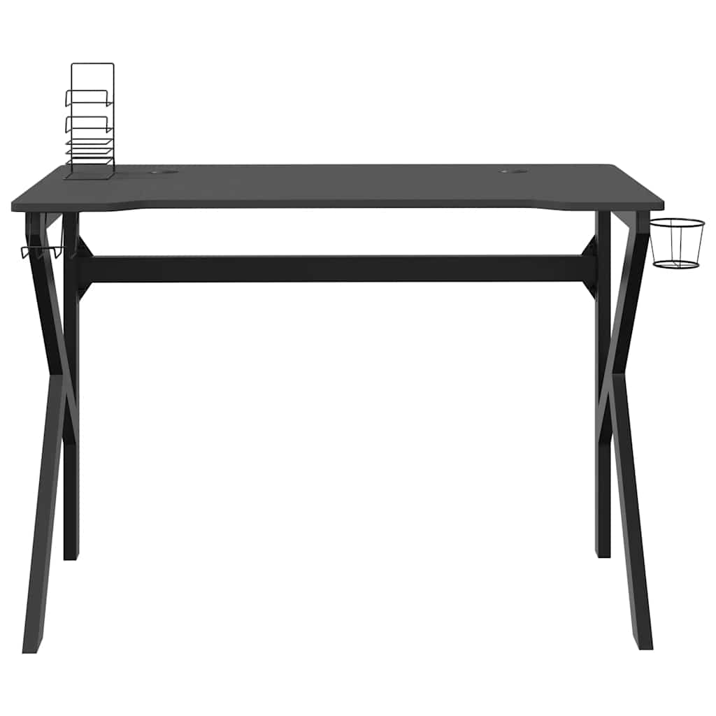 Gaming-Schreibtisch mit K-Gestell Schwarz 90x60x75 cm