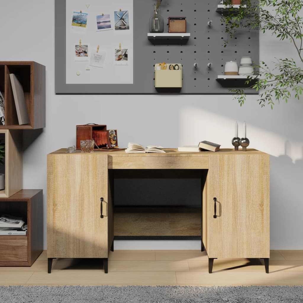 Schreibtisch mit Tür Altholz 140 x 50 x 75 cm Holzwerkstoff