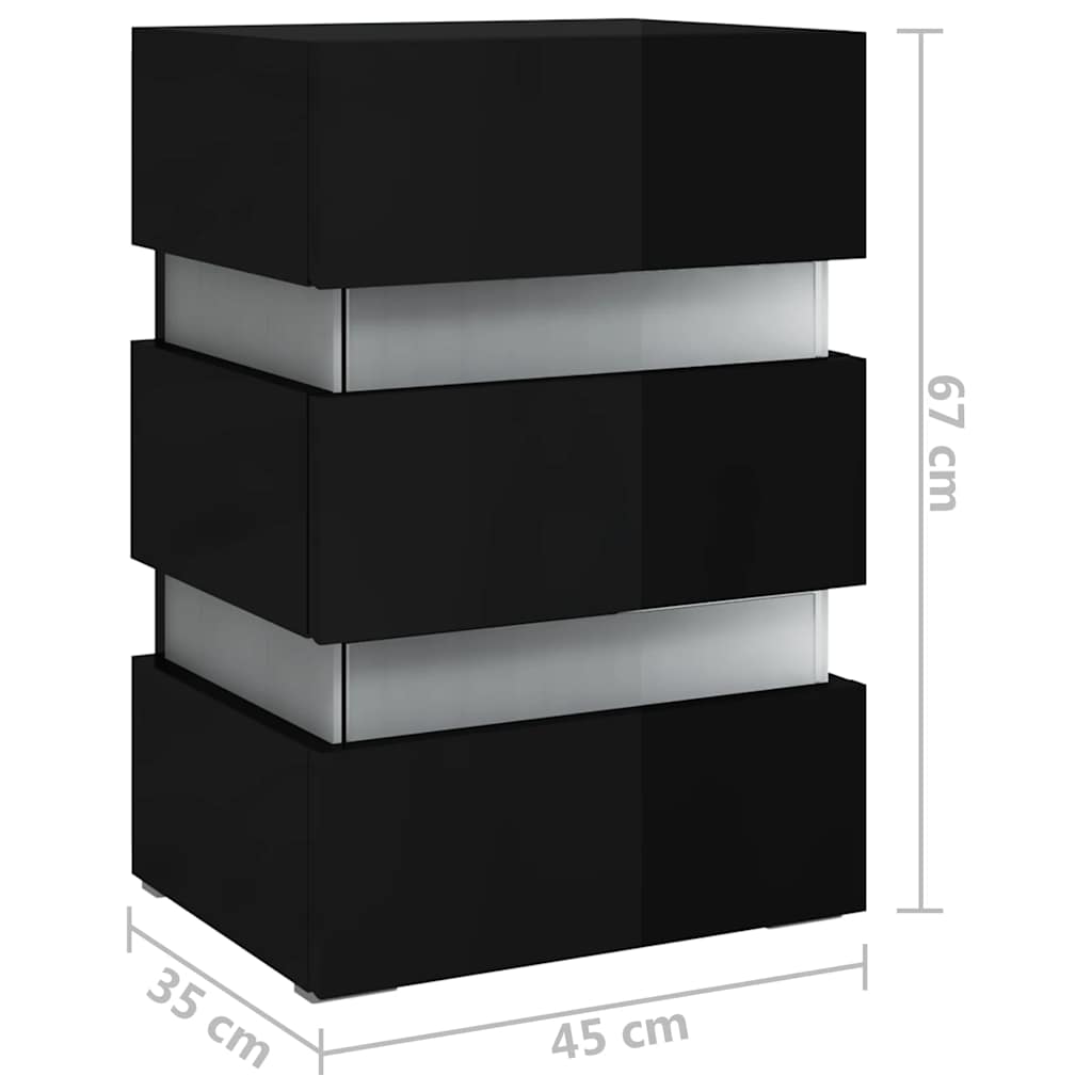 LED-Nachttisch Weiß 45x35x67 cm Holzwerkstoff