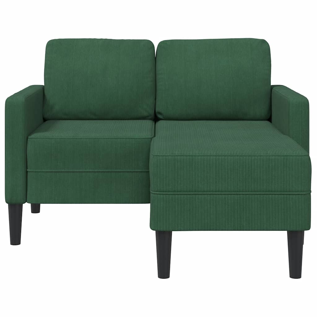 2-Sitzer-Sofa mit Chaiselongue L-Form Hellgrau 125 cm Leinen