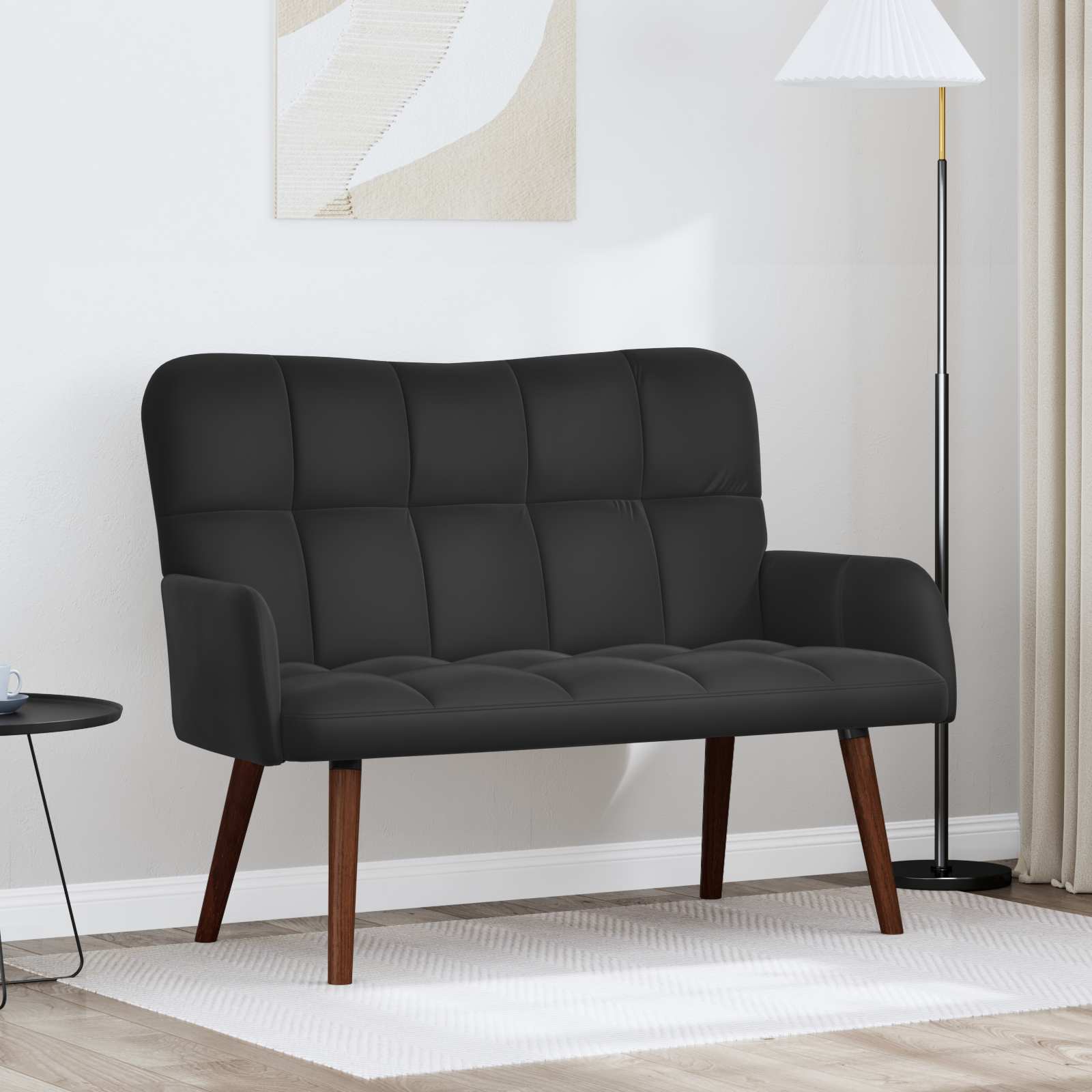 2-Sitzer Sofa Hellgrau 115 x 61 x 87 cm Samt (V)